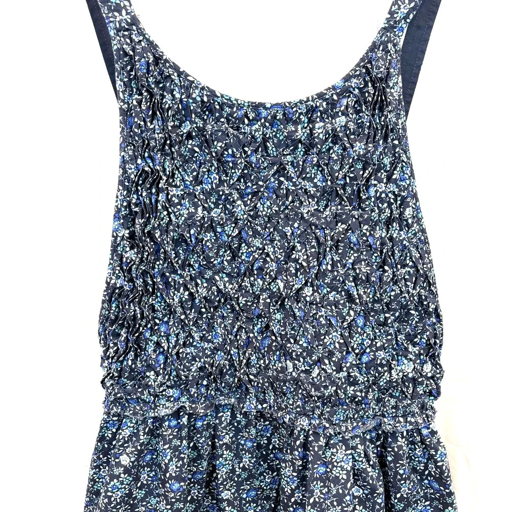 Free‎ People Petunia Mini Dress, Blue & White Flower Print- Size Medium